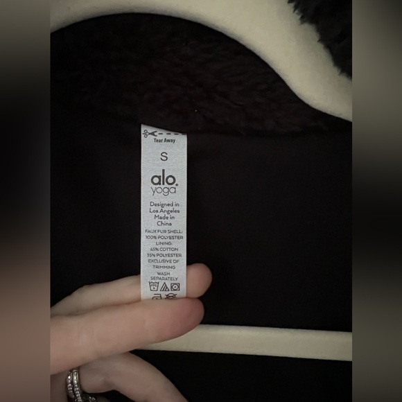 Alo Yoga Sherpa Varsity Jacket - Women's in Black Size Small - Picture 5 of 12